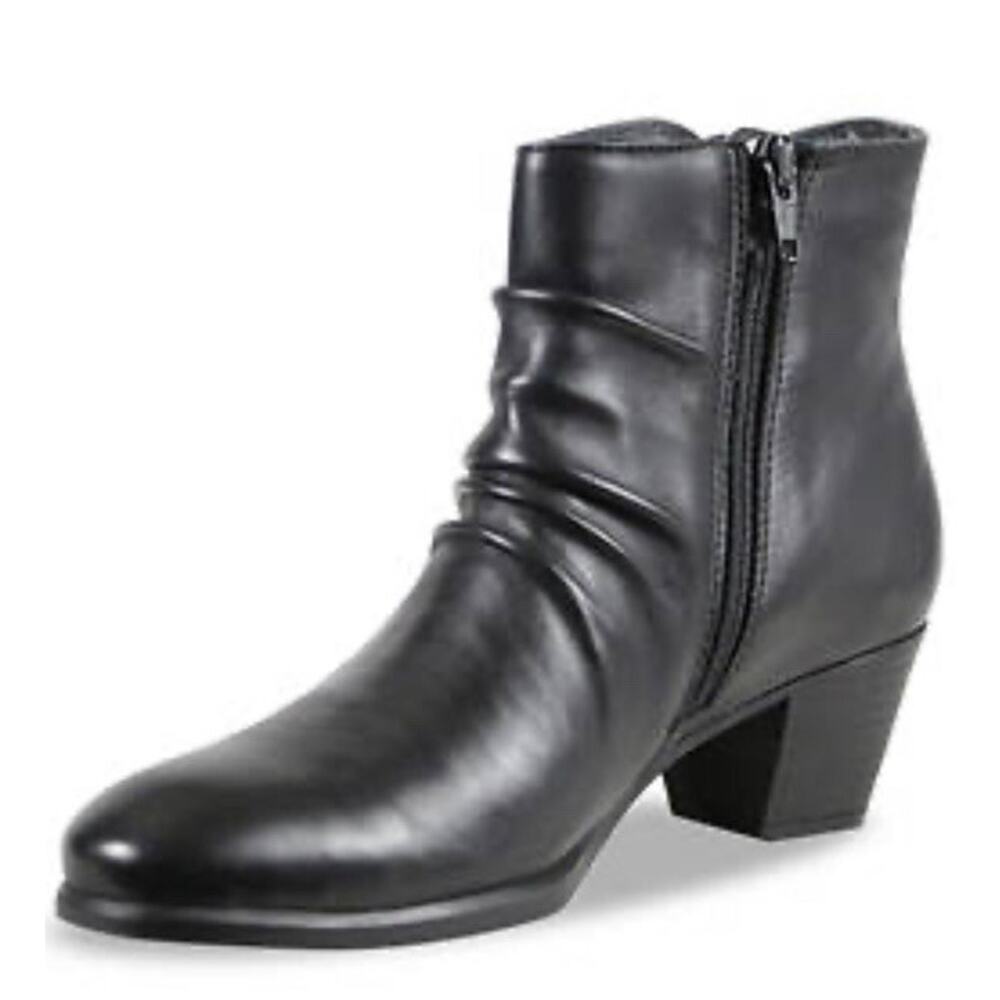 Munro Elliot Boots Leather Water Resistant Arch Support Side Zip Black Size 9.5W
